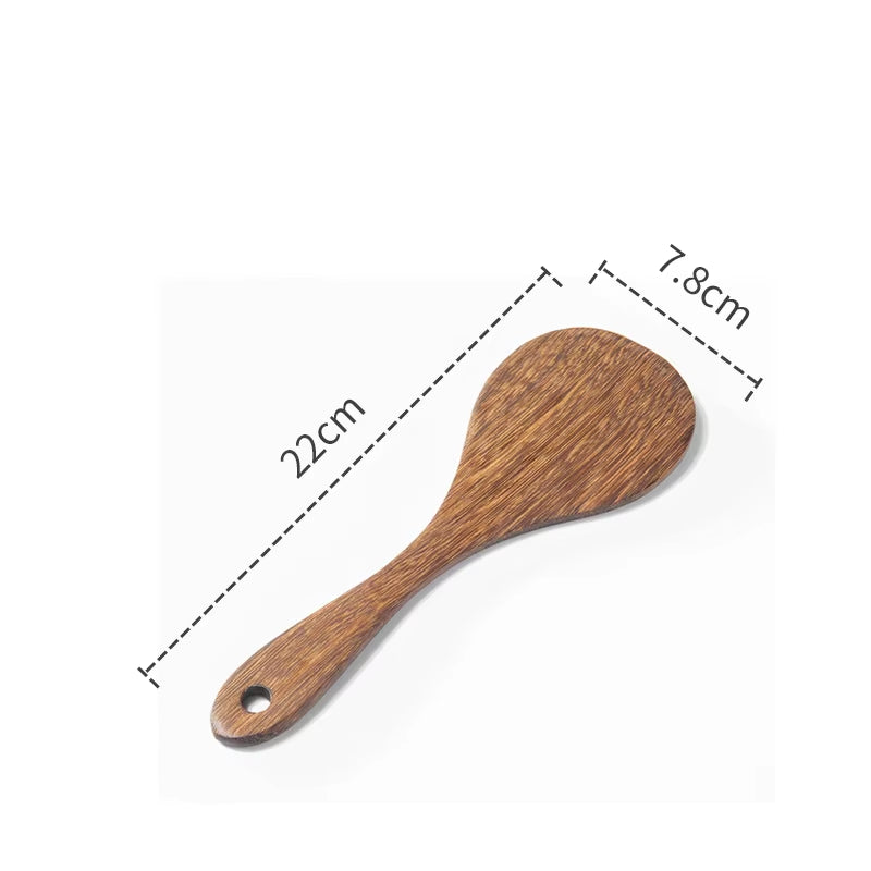 Kitchen Utensils Set Non-Stick Cookware for Kitchen Wooden Handle Soup Spoon Spatula Rice Spoon Shovel Kitchen Accessories