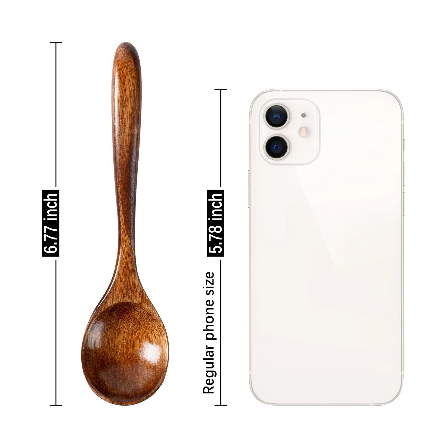 6 PCS Wooden Spoons for Honey, 6.7 Inch Small Wooden Spoons - Perfect for Tea, Coffee & Soup, Little Wooden Serving Table Spoons Set, Bulk Bamboo Teaspoon for Eating with Unique Design